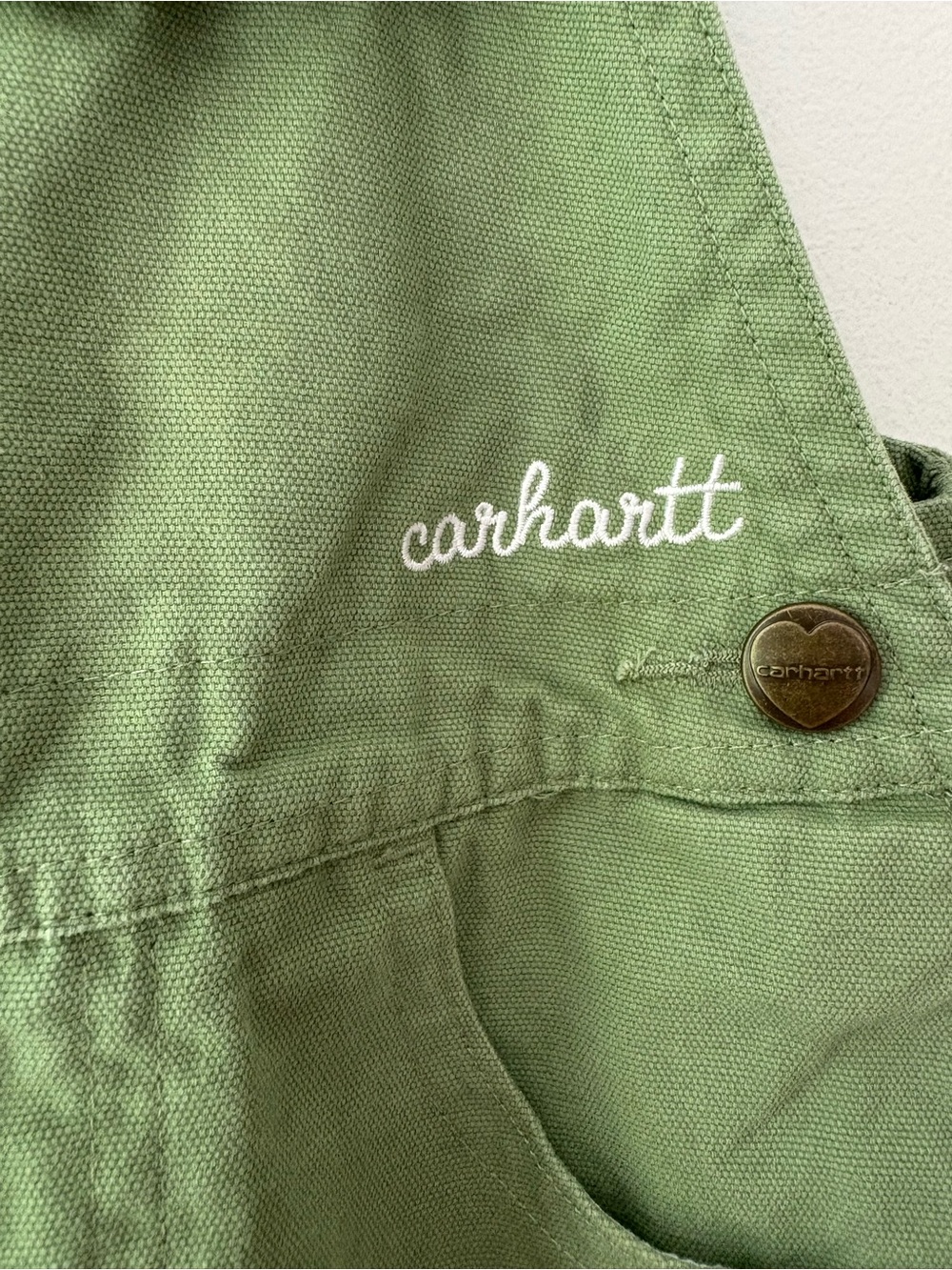 Carhartt Green Girls' Short Overalls - Picture 3 of 5